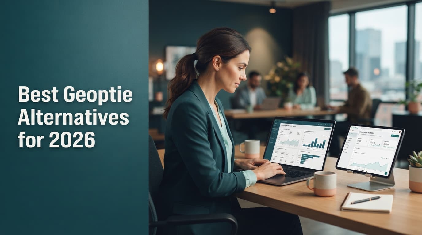 A marketing professional analyzing technical SEO data on a laptop to improve generative engine visibility for a small business.